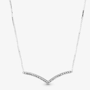 PANDORA Sparkling Wishbone Necklace BRAND NEW ITEM